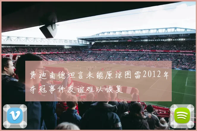费迪南德坦言未能原谅图雷2012年夺冠事件友谊难以恢复